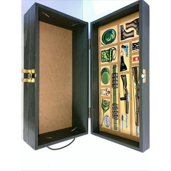 Lot Of 2 1964 GI Joe Vintage Hasbro 12” Green Military Footlocker  “LOOK” - Picture 5 of 9